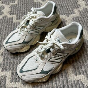 New Balance 9060 Linen Dark Juniper Suede Sneakers